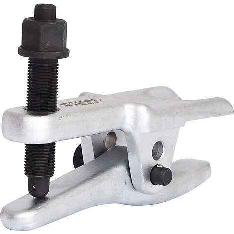 Metallwerkzeug zur Demontage von Autoteilen. Es besteht aus einem Schraubgewinde, einer Mutter und einer Zange.